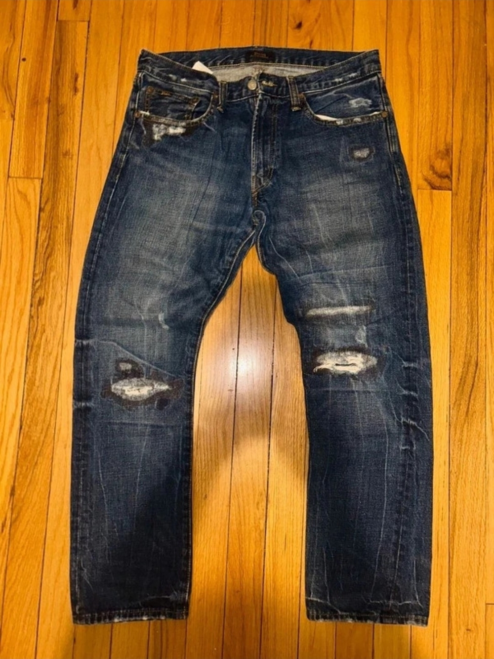 Ralph Lauren Mens Varrick Slim 32x30 Distressed